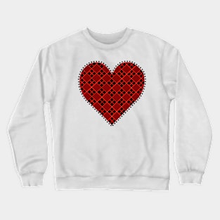 Red Heart with Patterns and Dots Crewneck Sweatshirt